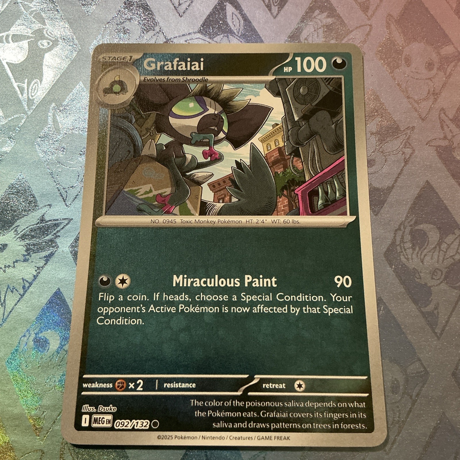 Pokemon - Grafaiai 092/132 - Reverse Holo - Mega Evolution M/NM