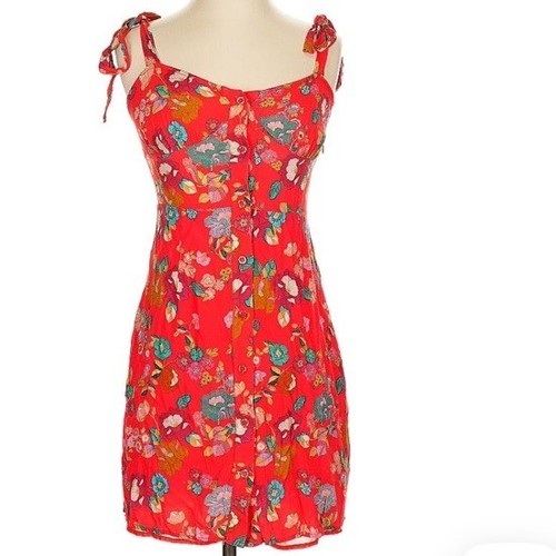 The Andamane Red Floral Mini dress Size Small - Picture 5 of 5