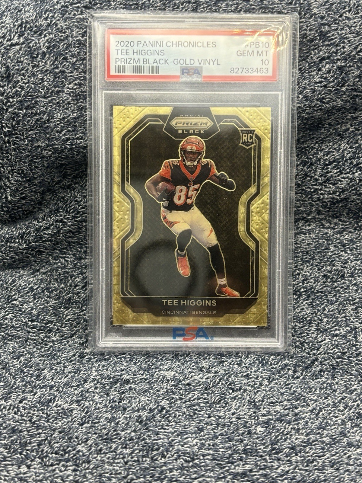 2020 PANINI CHRONICLES TEE HIGGINS BLACK GOLD VINYL RC PB-10 /5 PSA 10 POP 1  view 2