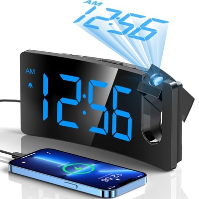 GOLOZA Projektionswecker Nachttisch, Digitaluhr mit 180° Projektor, 3 Stufen