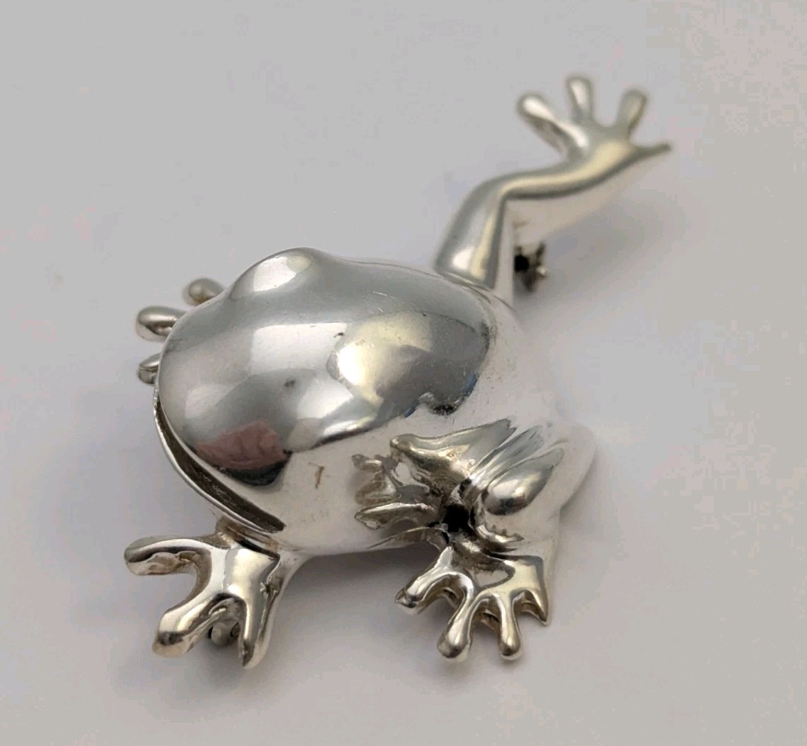 Vtg Solid Sterling Silver Signed Mexico Leaping F… - image 4