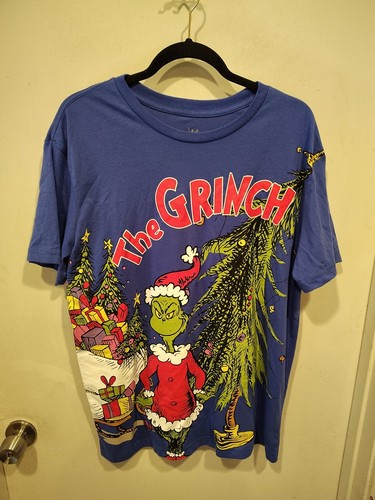 The Grinch Double Sided Graphic Print T-shirt Women's Sz L Christmas Holiday