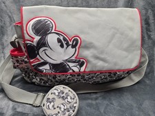Disney Baby Mickey Mouse Gray Red Diaper Bag Tote Travel 14 X 12 X5 Inches Aprox