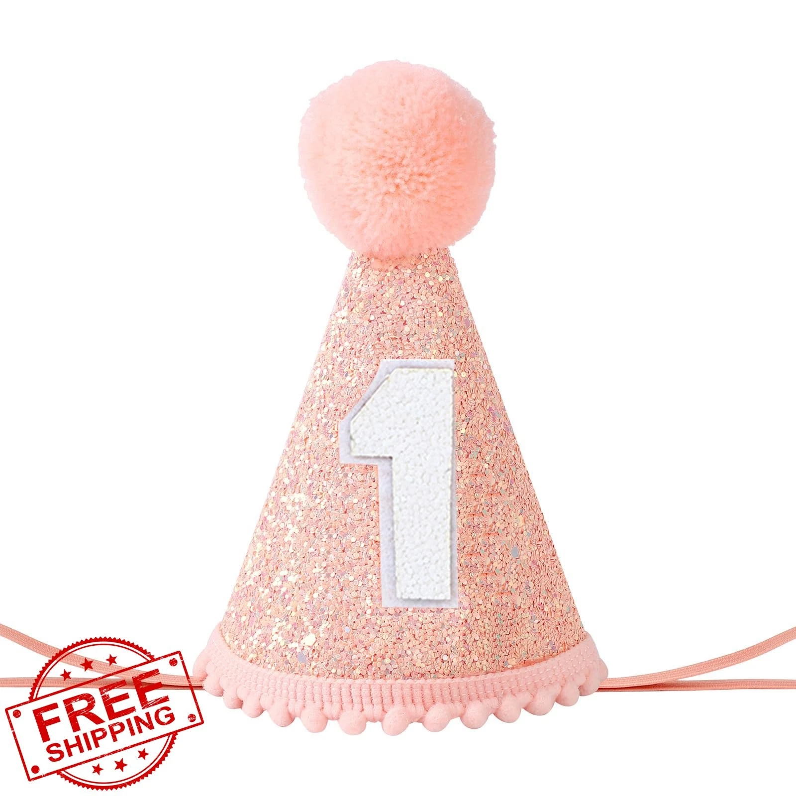 AULEGE Pink 1st Birthday Crown