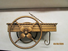 Vintage Homco Metal Wagon Cart Planter Box Garden Gold Rustic Decor — photo 2