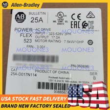 New Allen Bradley 25A-D017N114 PowerFlex 523 7.5kW 10HP AC Drive AB 25AD017N114