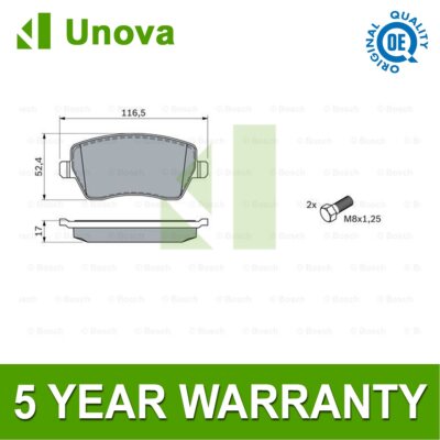 Brake Pads Set Front Unova Fits Clio Kangoo Captur Micra Note Duster