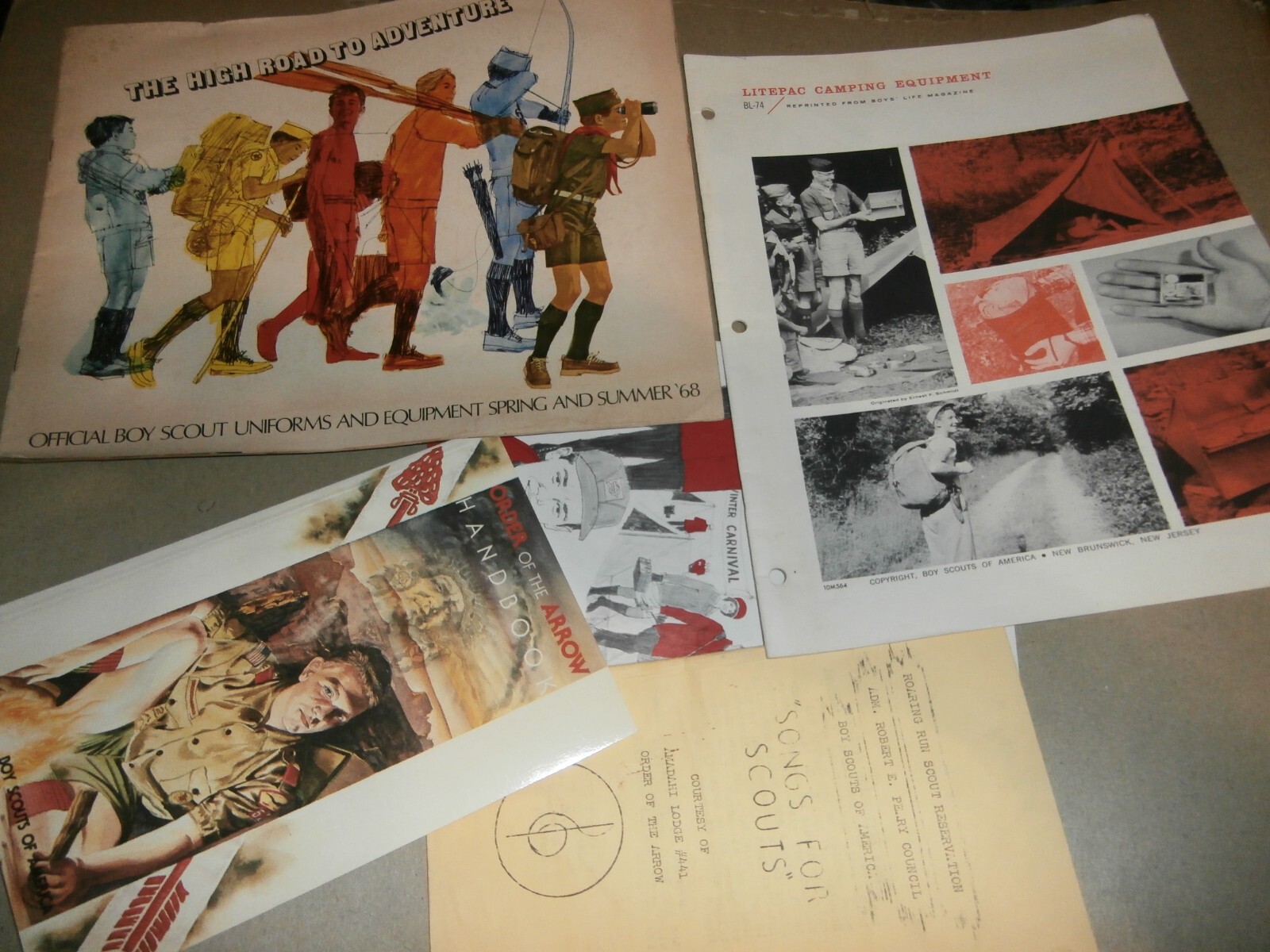 Vintage Boy Cub Scout Equipment Uniform Catalogs Song Book Johnstown PA