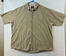 Wrangler Brown Plaid Short Sleeve Button Front Shirt Mens XL