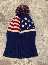 Adult patriotic winter hat with tassel unisex patriotic winter hat