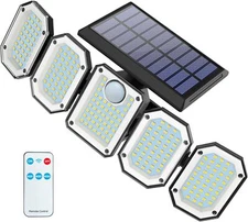 LED Solar Lights Outdoor 3500LM Motion Sensor Security 5 Heads Garden Spotlights