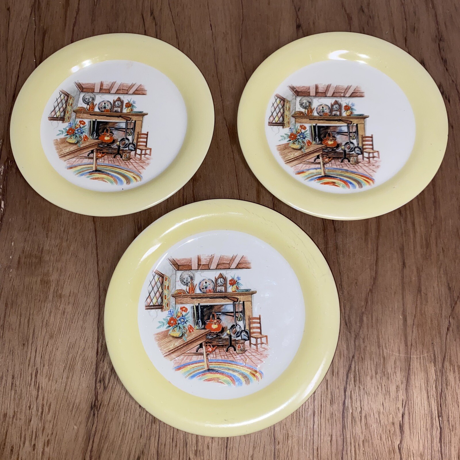 Lot of 3 Vintage Homer Laughlin Colonial Kitchen Swing Eggshell Bread Plates