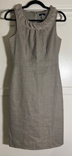 J. CREW RUFFLE NECKLINE GRAY SLEEVELESS SHEATH DRESS *SIZE 4*