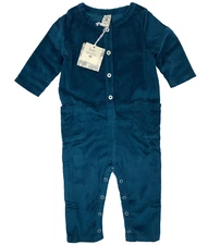 NWT Kate Quinn Boys 12-18 Months Teal Blue Stargazer Corduroy Pocket Coverall
