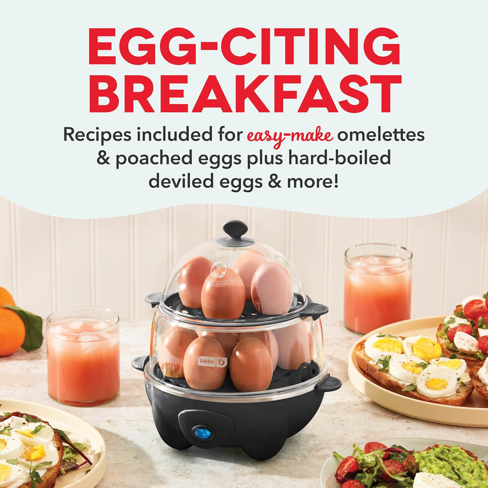 DASH Deluxe Rapid Egg Cooker for Hard Boiled Poached Scrambled Eggs and Omelets  