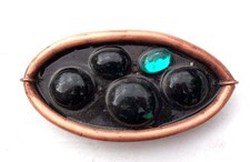 Vintage 1960s Artist Pebbles Modernist Belt Buckle Pendant Abstract Organic 30