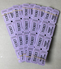 Purple Raffle Tickets Package of 500 Folded Flat Double Stub Split The Pot 50/50