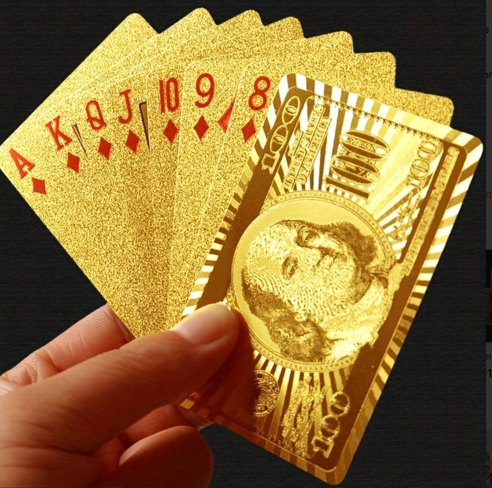 2 DECKS - $100 BILL THEME - Gold Playing Cards - Great for Poker, Magic Gifts - Image 3 of 4