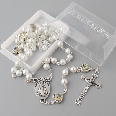 Our Lady of Charity ''Virgen de la Caridad del Cobre'' rosary ( ROSJCEMHB-WHT )