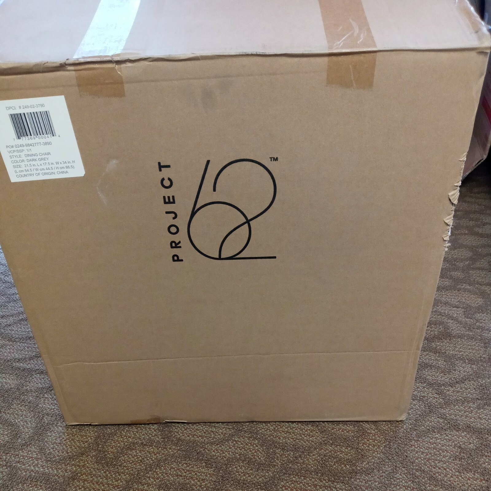 2pc Copley Upholstered Dining Chair Dark Gray Project 62 for sale