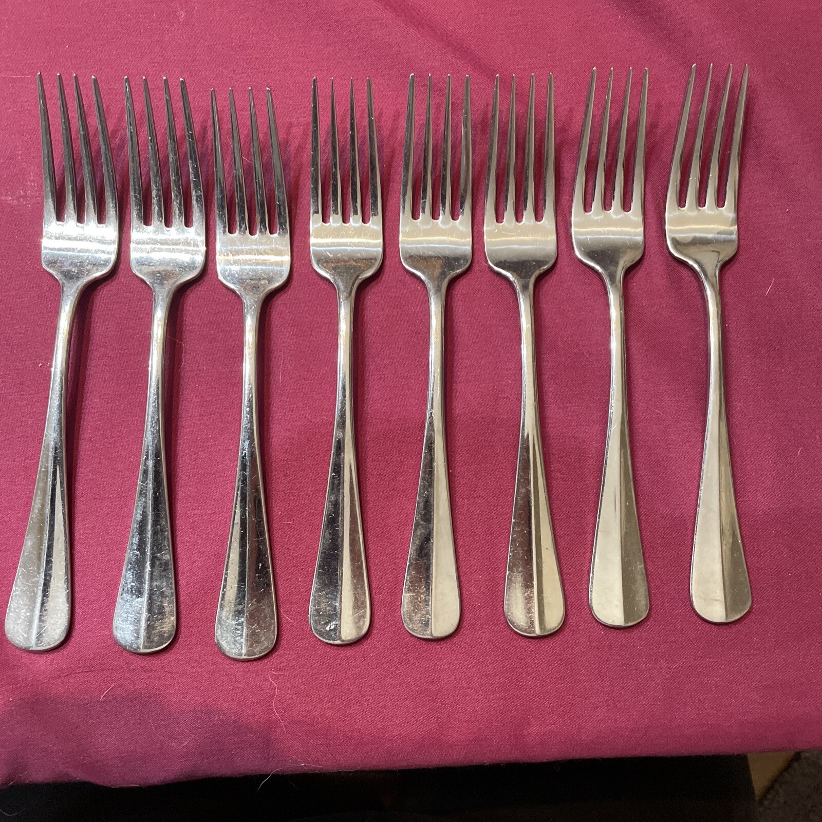 8 dinner forks Wallace Baguette 18/10 Stainless