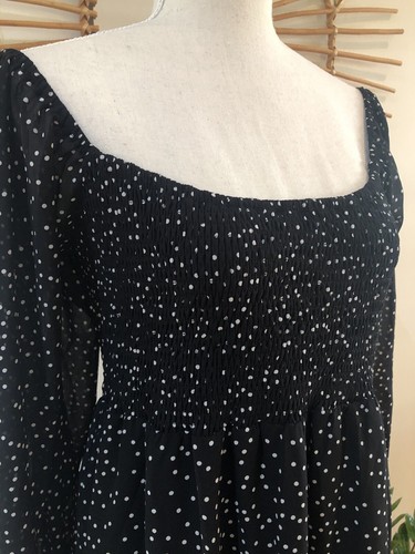 ATMOS & HERE Black & White Spot Tiered Mini Dress • Sz 14 • BNWT • Summer Dress - Picture 2 of 7