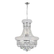 CWI Lighting Empire 6 Light Transitional Metal Chandelier in Chrome