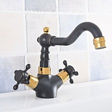 Golden  Black Oil Rubbed Brass Kitchen Faucet Bathroom Basin Mixer Tap 2sf800