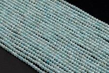 2MM Genuine Natural Light Blue Apatite Grade AAA Faceted Round Loose Beads 15"