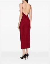 Reformation Breslin Metallic Red Breslin Midi Dress