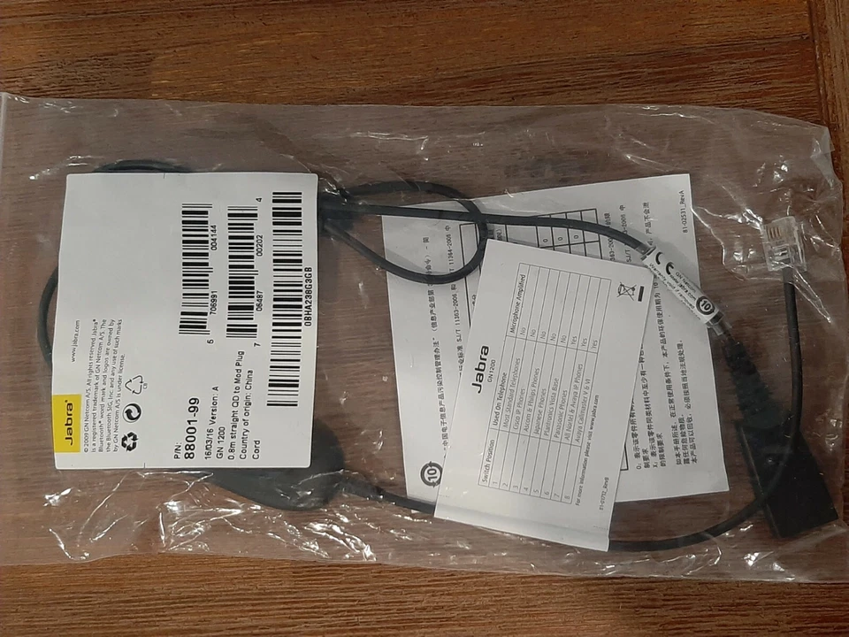 5 x JABRA GN1200 UNIVERSAL 0.8M Straight QD to Mod plug 88001-99 - Image 2 of 3