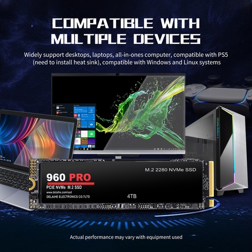 960 PRO 1/2/4TB PCIe 4.0 NVMe M.2 SSD High-Speed interne Festplatte stabile - Bild 12 von 16