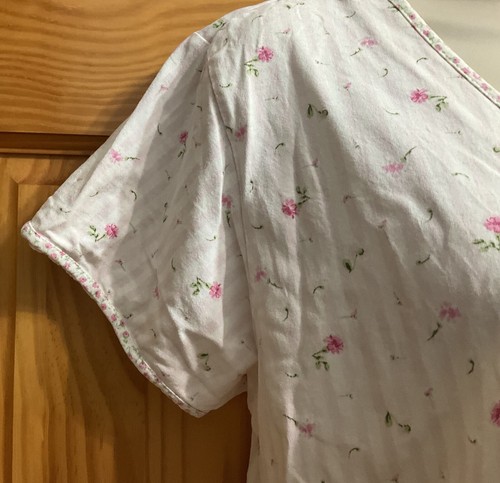 Vintage Oscar de la Renta Women's Pajama Short Set-M Pink Mini Floral Cotton - 第 6/14 張圖片