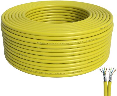 100m CAT.7 Verlegekabel duplex gelb Gigabit 10Gbit 1000Mhz Netzwerkkabel Cat7