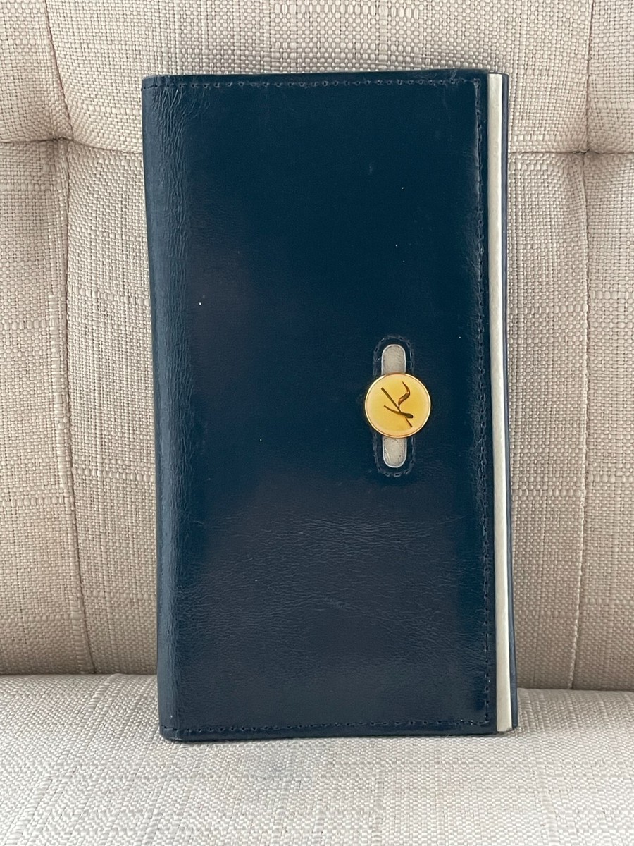Kitamura Motomachi Wallet Blue Leather Bifold Card Holder Clutch