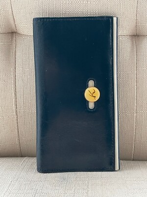 キタムラ　Kitamura サイフ　財布　Wallet Kitamura Motomachi Wallet Blue Leather Bifold Card Holder Clutch