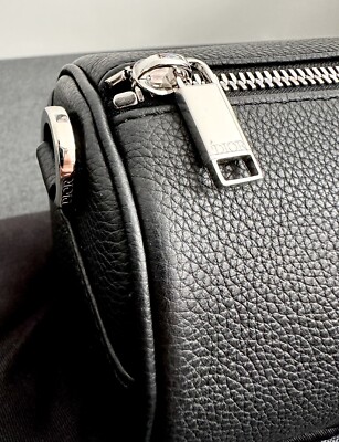 Dior Homme men's black calfskin roller bag. Debossed logo. New