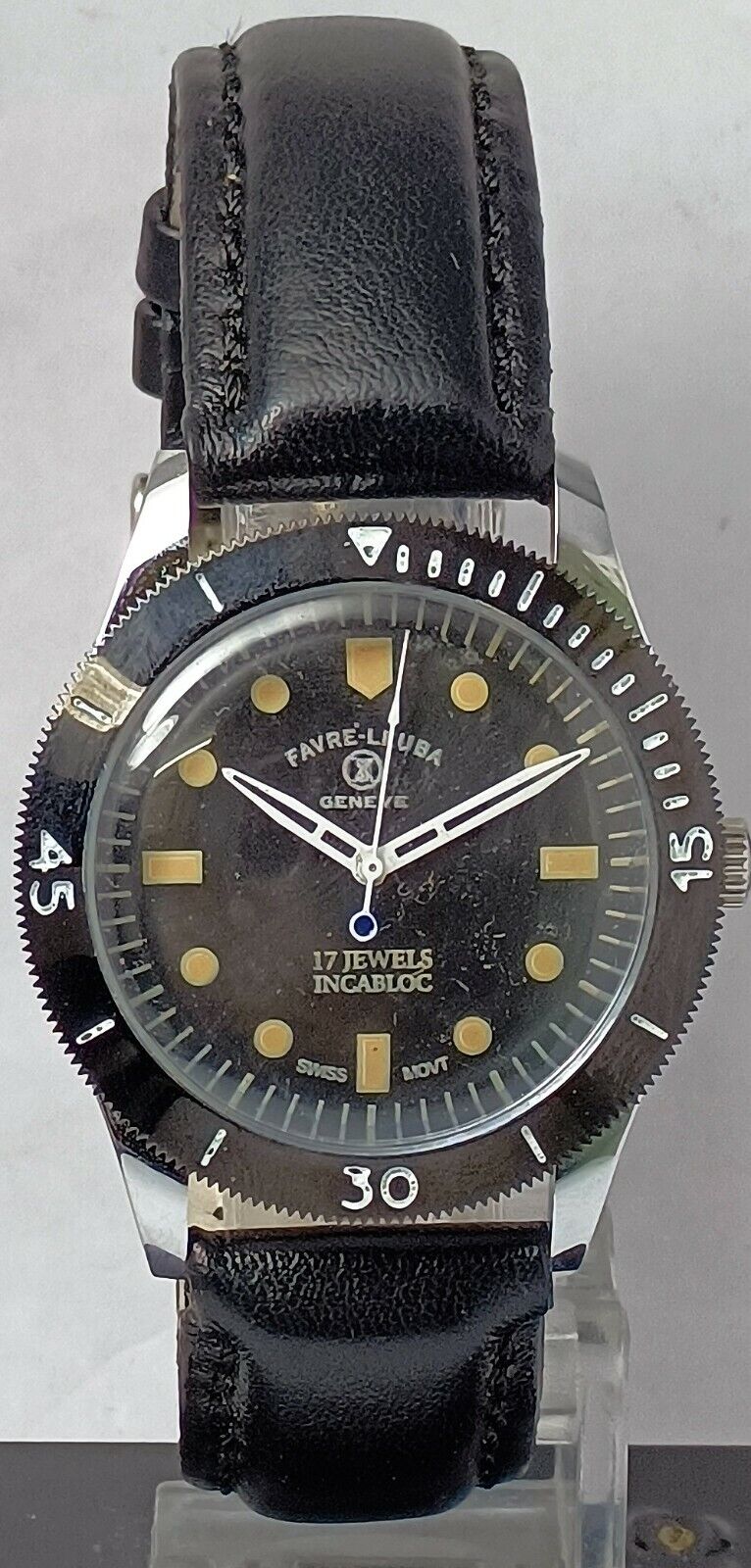 #Best Quality Favre Leuba Diver Style Hand Winding ST96  Swiss Made 17 Jew Watch