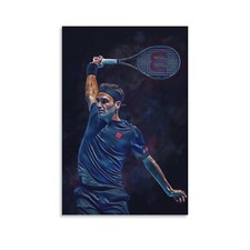 Roger Federer Reverso Cámara Lenta Lienzo Arte Pintura Pared Póster Impresión Decoración