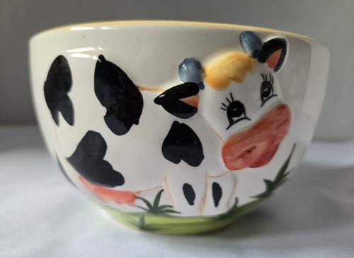Ceramic 3D Sheep Giraffe Cow Frog Vintage Cereal Soup Bowl Multi-colored Set 4 - Picture 22 of 24