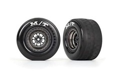 Traxxas 9475A Tires  Wheels Assembled Weld Satin Black Chrome Rear 2 