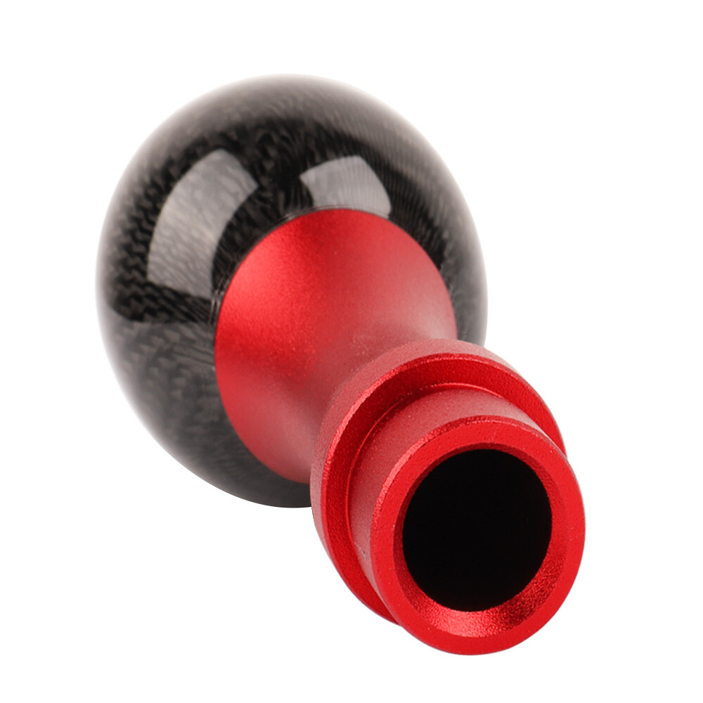 Universal Carbon Fiber Black/Red Ball Shift Knob Manual Gear Shifter