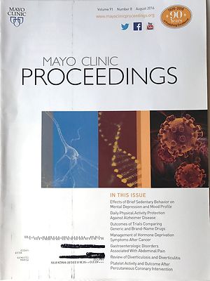 Mayo Clinic Proceedings Individual Back Issues Aug. 2016 