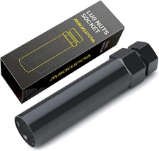 MIKKUPPA 6-Point Spline Lug Nut Socket Key Tool - 17mm Hex, Black