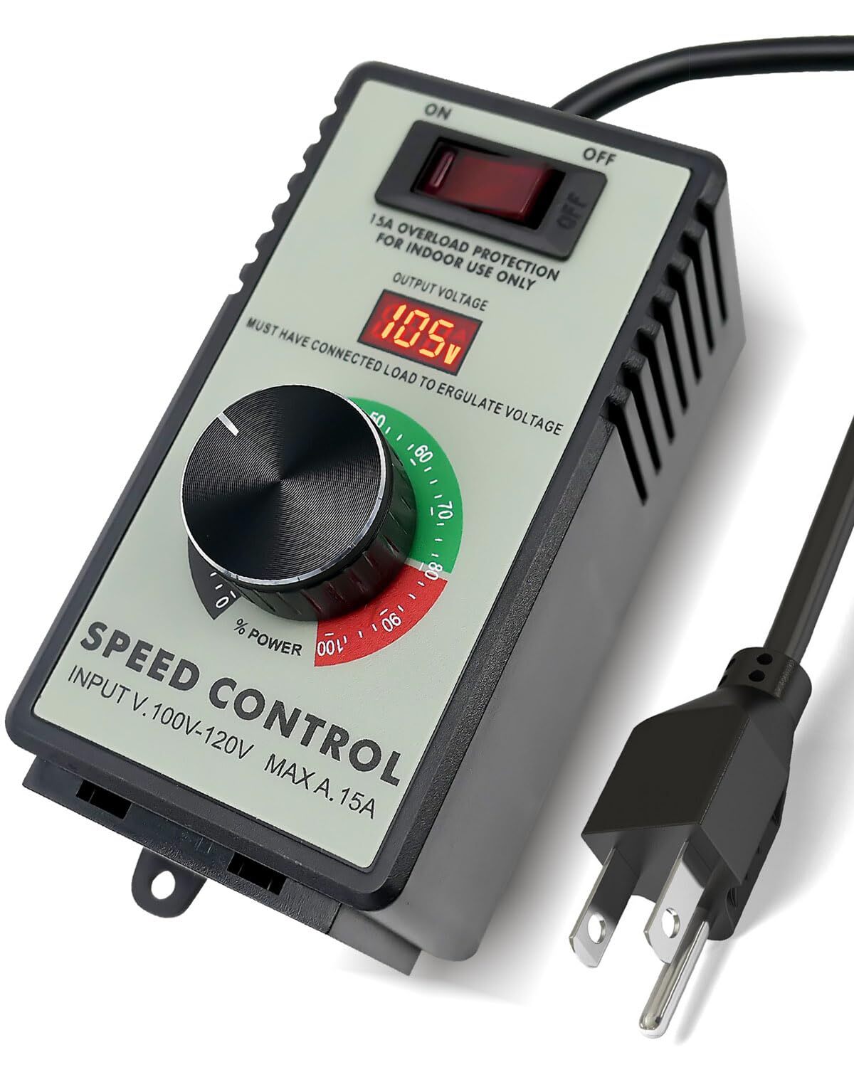 Variable Speed Controller 120V 15 AMP AC Motor Speed Controller for Electric