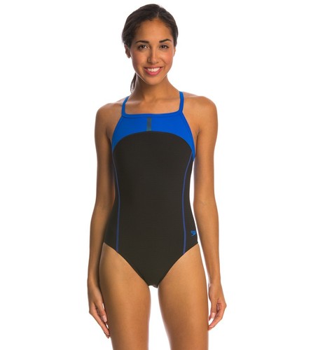 SPEEDO Women's PowerPlus Bolt Splice Drill Back One Piece Competition Swimsuit - Picture 13 of 15