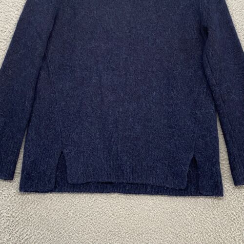 Vince Alpaca Sweater Womens XXS Mock Neck Navy Blue Knit Cozy Pullover Stretch - Picture 3 of 13