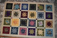 homemade patchwork quilt, throw/lap blanket or wallhanging, 42" x 62"