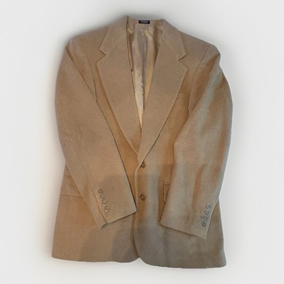 Robert Stock Men 38R Camel Hair Blend Blazer Tan Two Button Sport Coat Lithuania