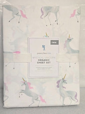 Pottery Barn Kids Magical Unicorn Twin Sheet Set Flat-Fitted-Pillowcase Multicol